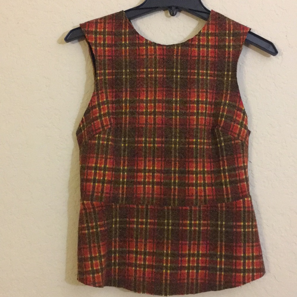 Plaid peplum Sleeveless Top- zara